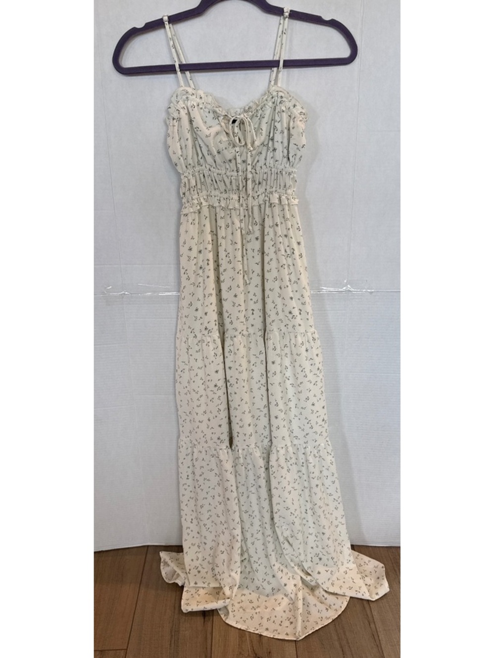 Mary & Me Women's Cream Floral Maxi Dress XS